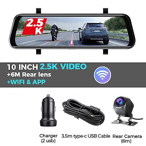 2.5k Car Dvr Wifi Gps Track Fhd Video Rear View Mirror 3 In 1 Recorder 10 Inch Dash Cam Sony Lens Streaming Rearview Mirror