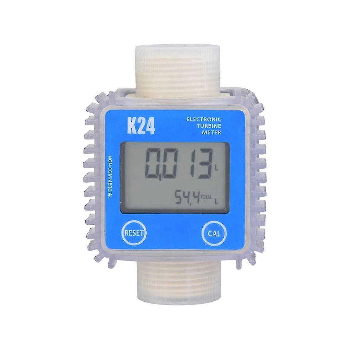 Digital K24 Turbine Oil Fuel Flow Meter Gauge LCD Fuel Flow Meter Chemicals Water Sea Liquid Flow M
