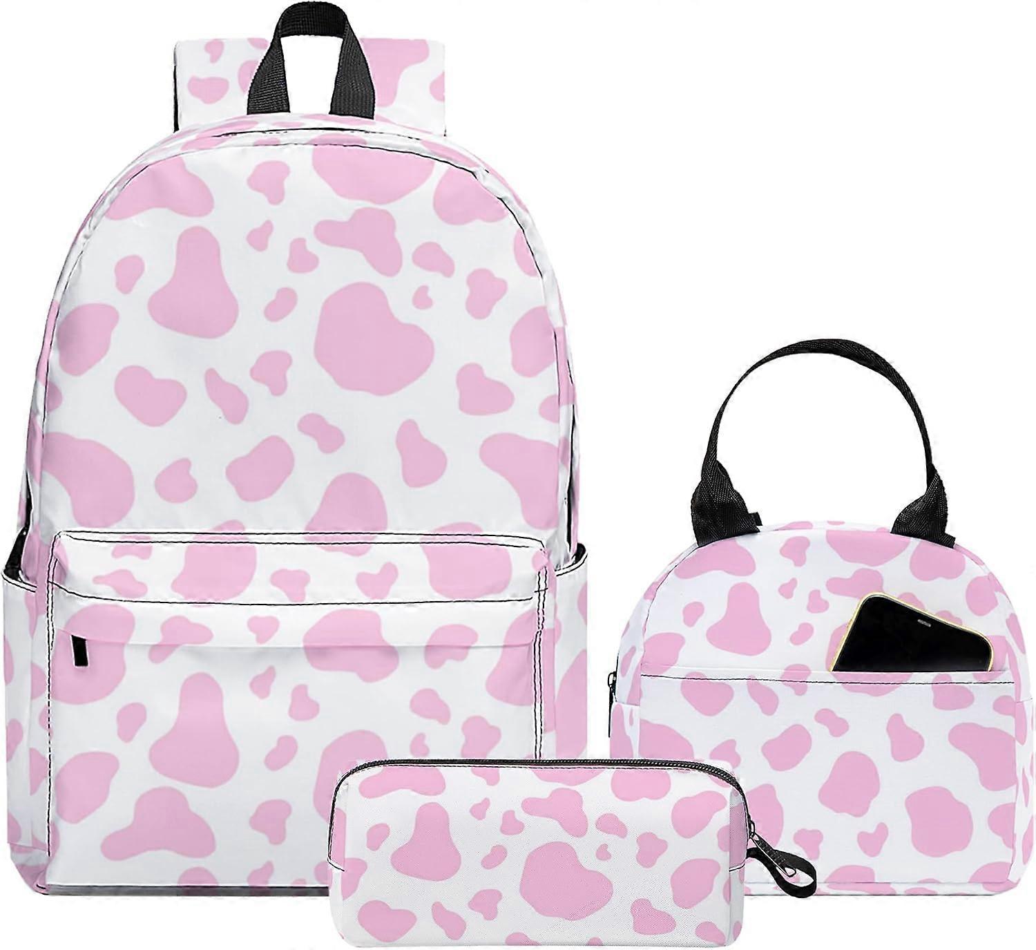 3 قطع حقيبة ظهر مدرسية للأولاد والبنات ، حقيبة ظهر للأطفال للمراهقين طلاب المدارس المتوسطة الابتدائية ، حقائب مدرسية كبيرة مقاس 17 بوصة مع صندوق غداء