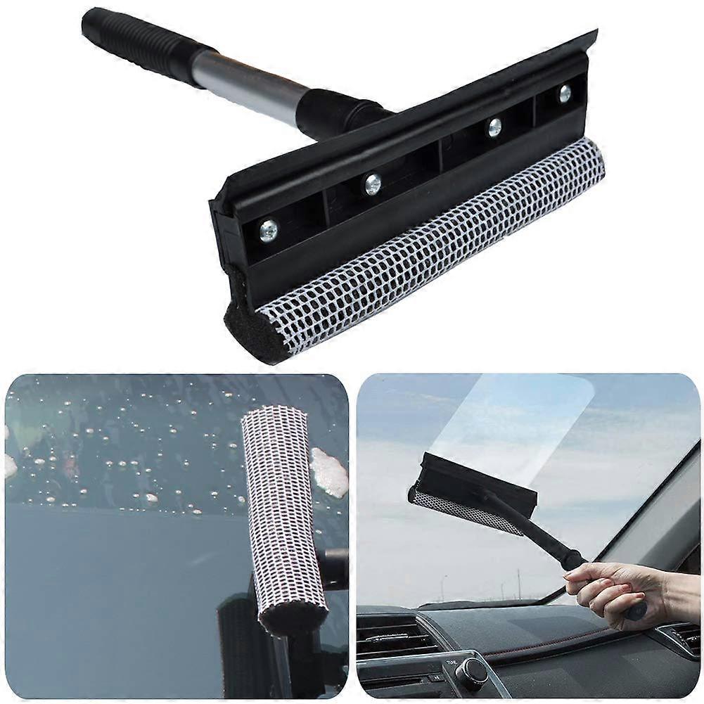 Double Sided Glass Scraper with Retractable Handle Detachable Double Sided Glass Cleaner Window with Handle Extended Glass Brush