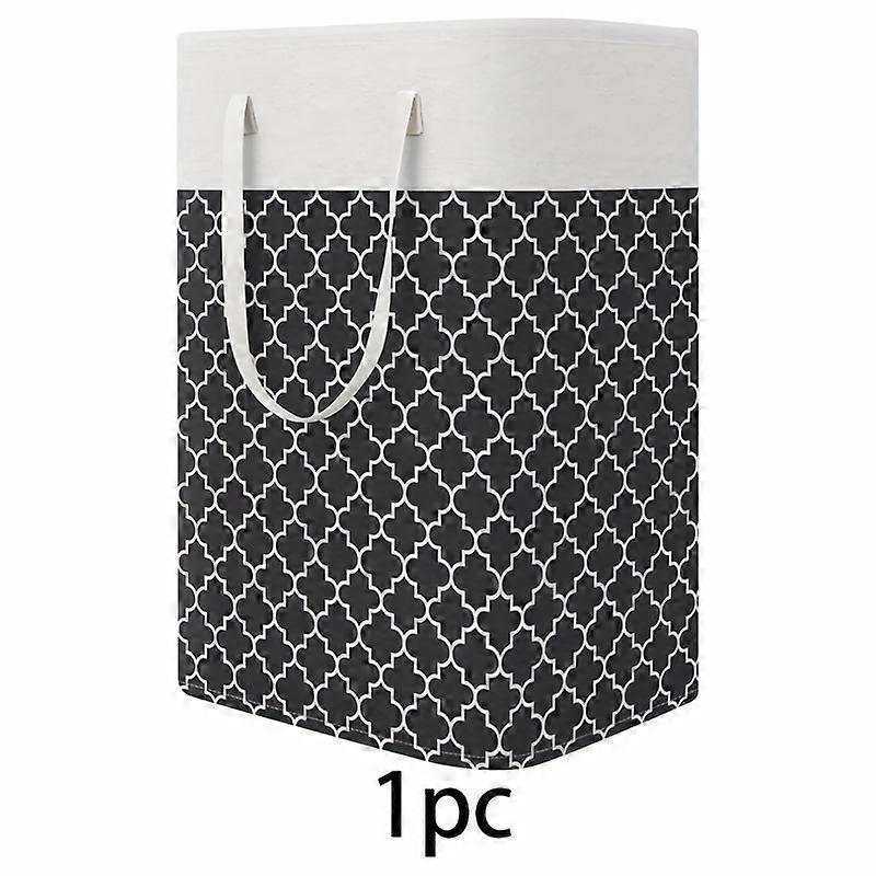 1/2pcs Extra-Large Capacity Foldable Fabric Dirty Clothes Hamper - Waterproof, Vertical, PE-Coated Storage Bucket with Classic Style - Perfect for Hom