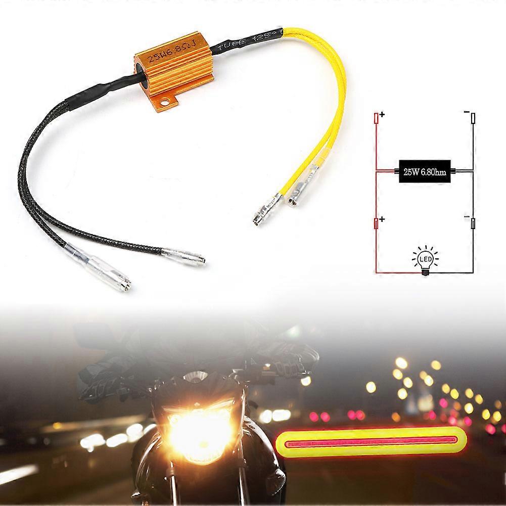1pair Moto Resistance Power Resistor Load Decoding Resistor For Led Mini Turn Signal Flash Light Repairing Parts 25w 6.8ohm