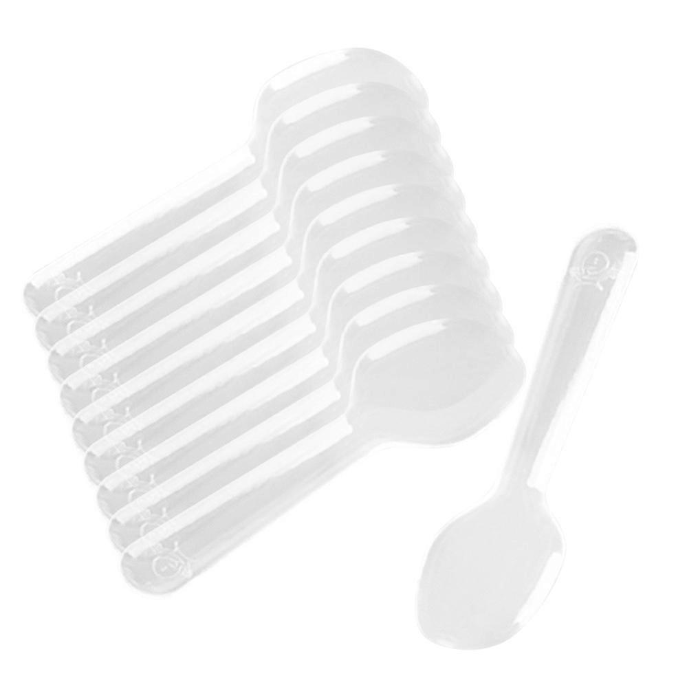 200pcs Mini Clear Plastic Spoons Disposable Flatware Spoons for Jelly Ice Cream Dessert Appetizer
