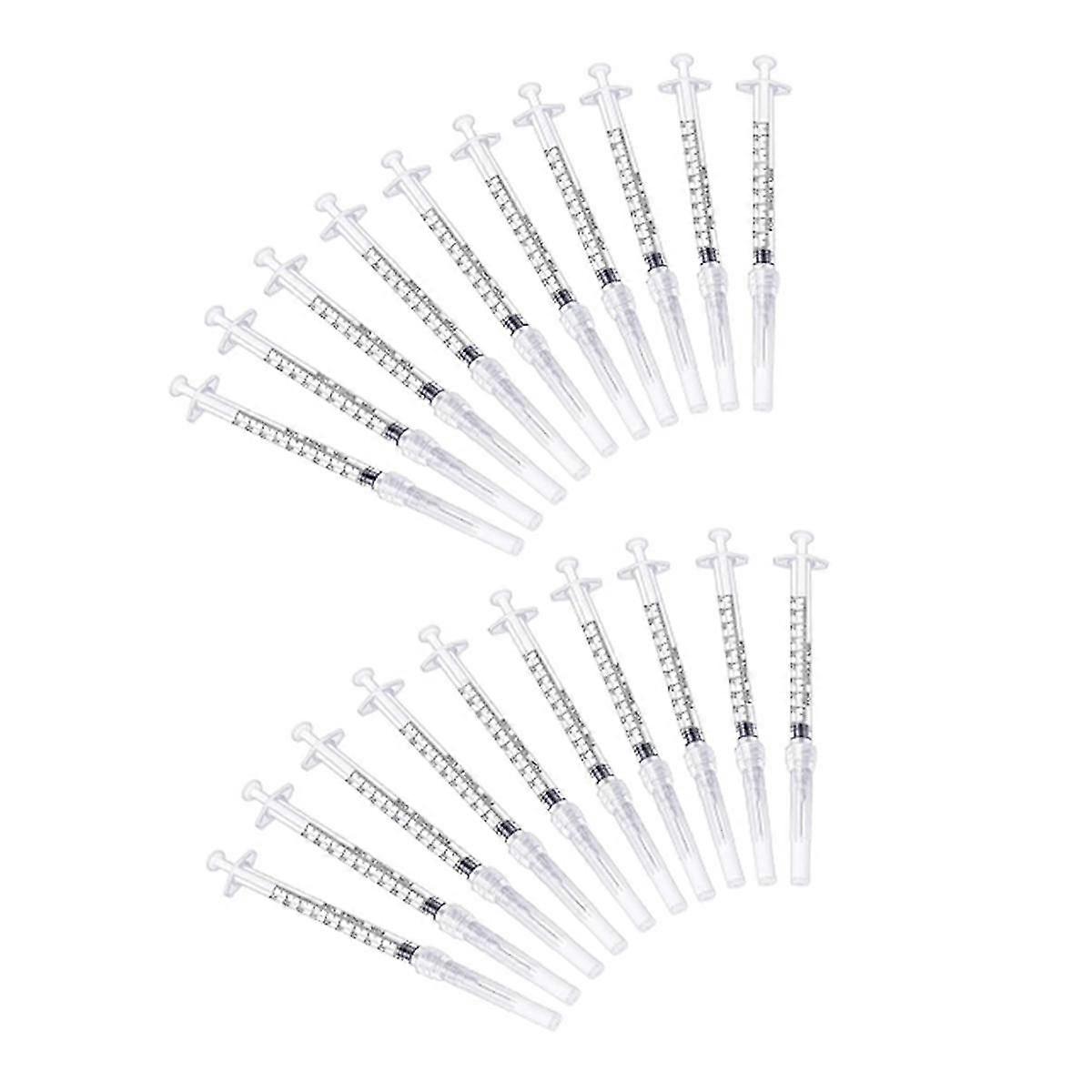 20 Pack 1Ml Plastic Syringe with 27Ga 1/2 Inch Needle,Syringes with Cap for Glue, Measuring, Wateri