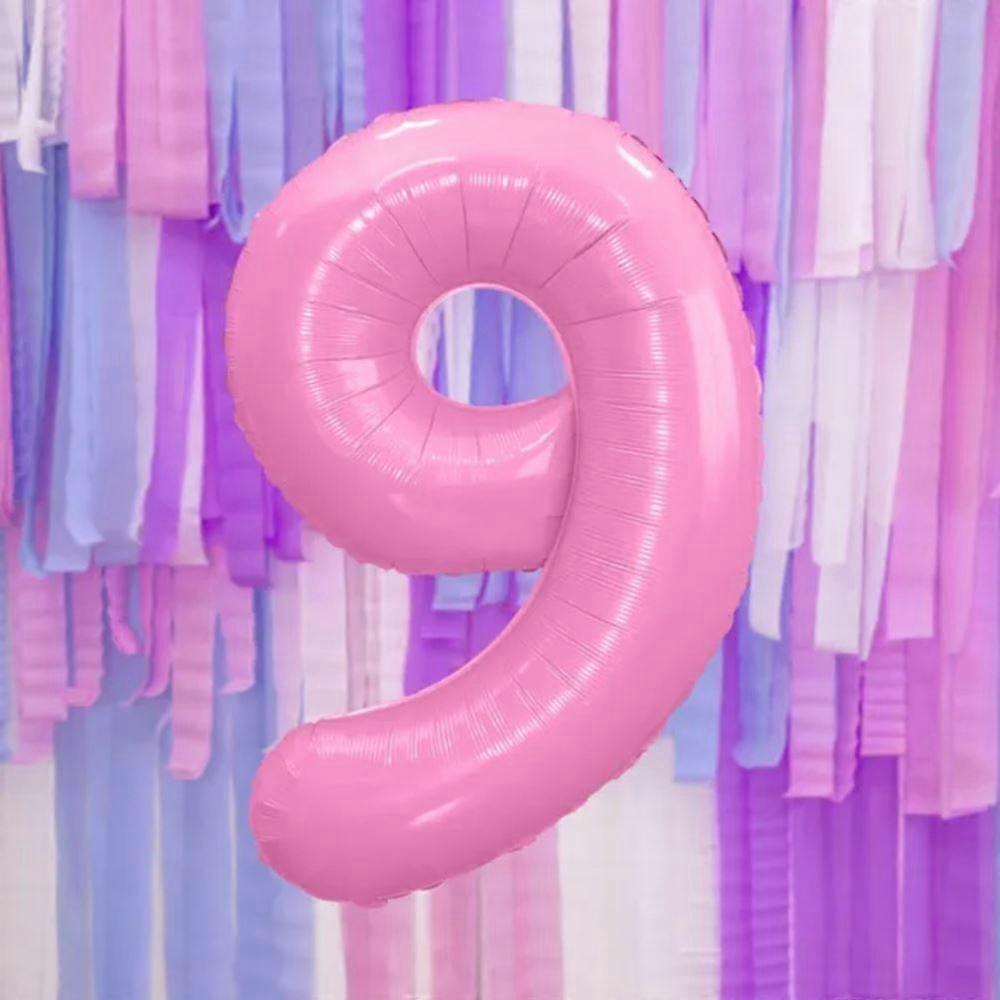 Suuri vaaleanpunainen numero 9 ilmapallo
