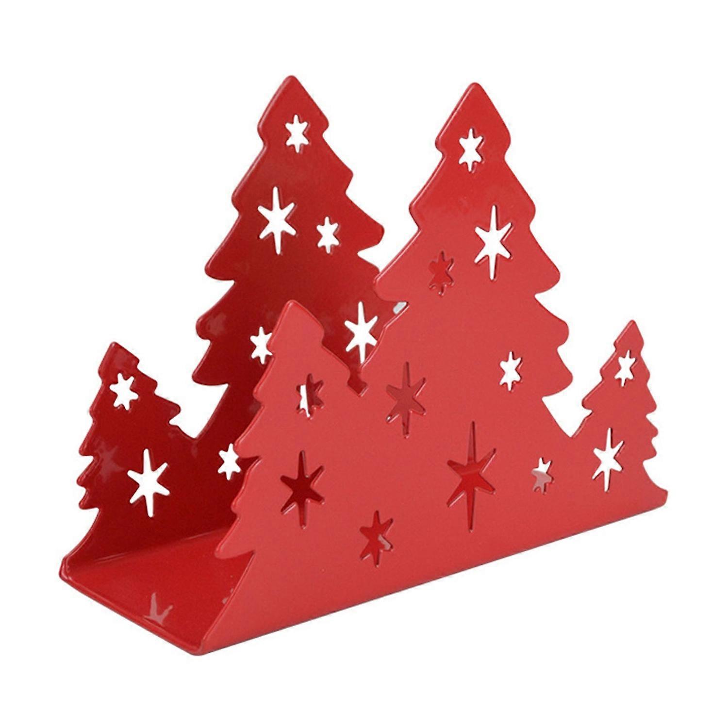 Hollow-Out Napkin Rack Rustproof Smooth Edge Christmas Tree Shaped Tissue Paper Towel Storage Holder
