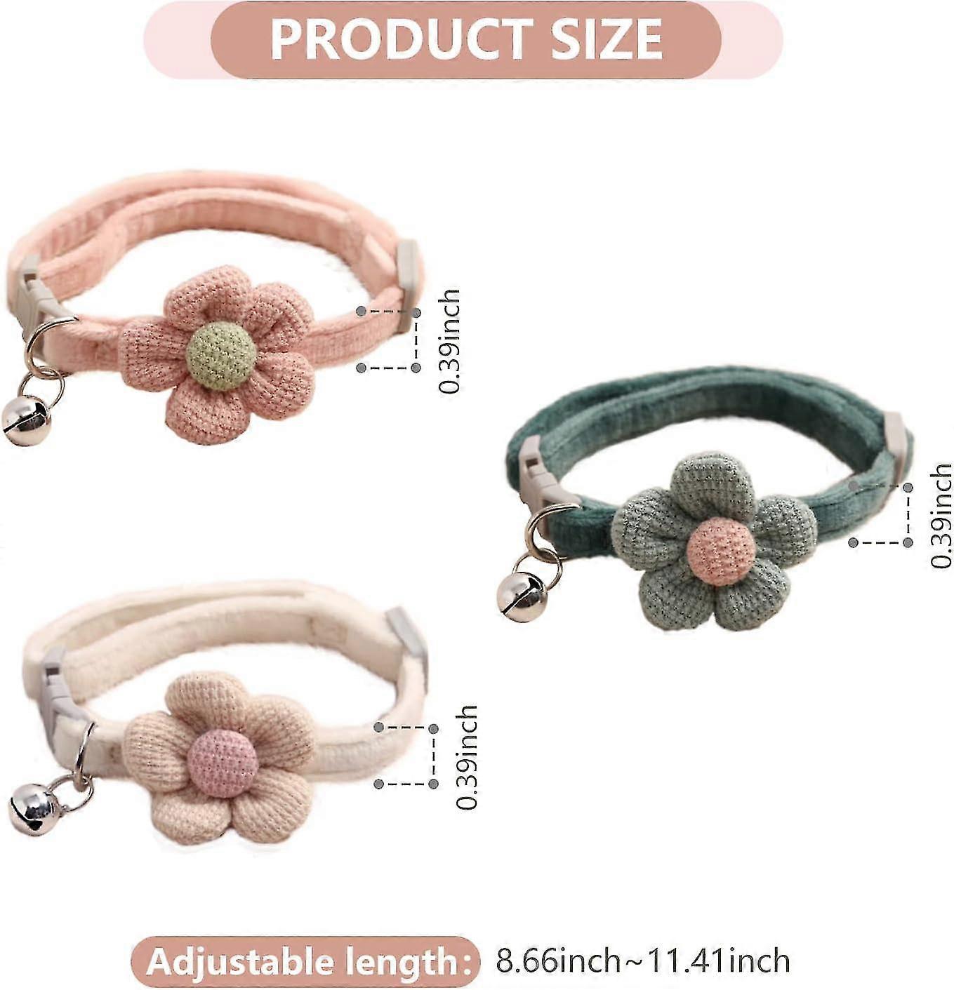 Puppies Collars FdcLixuvol 8 Pcs Dog Collar Flower Accessories 3 Inch Colorful Cat Flower Dog Collar