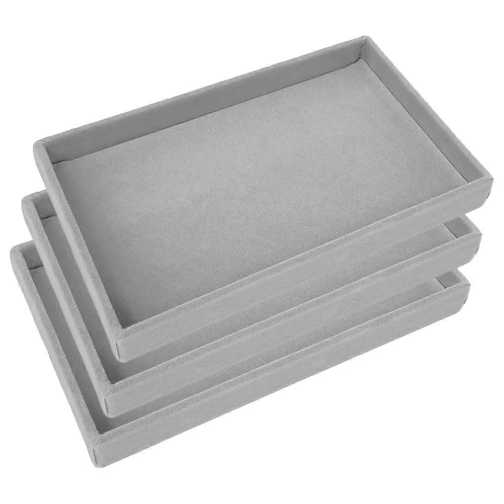 3pcs Jewelry Organizer Tray Stackable Earring Ring Necklace Bracelet Display Trays