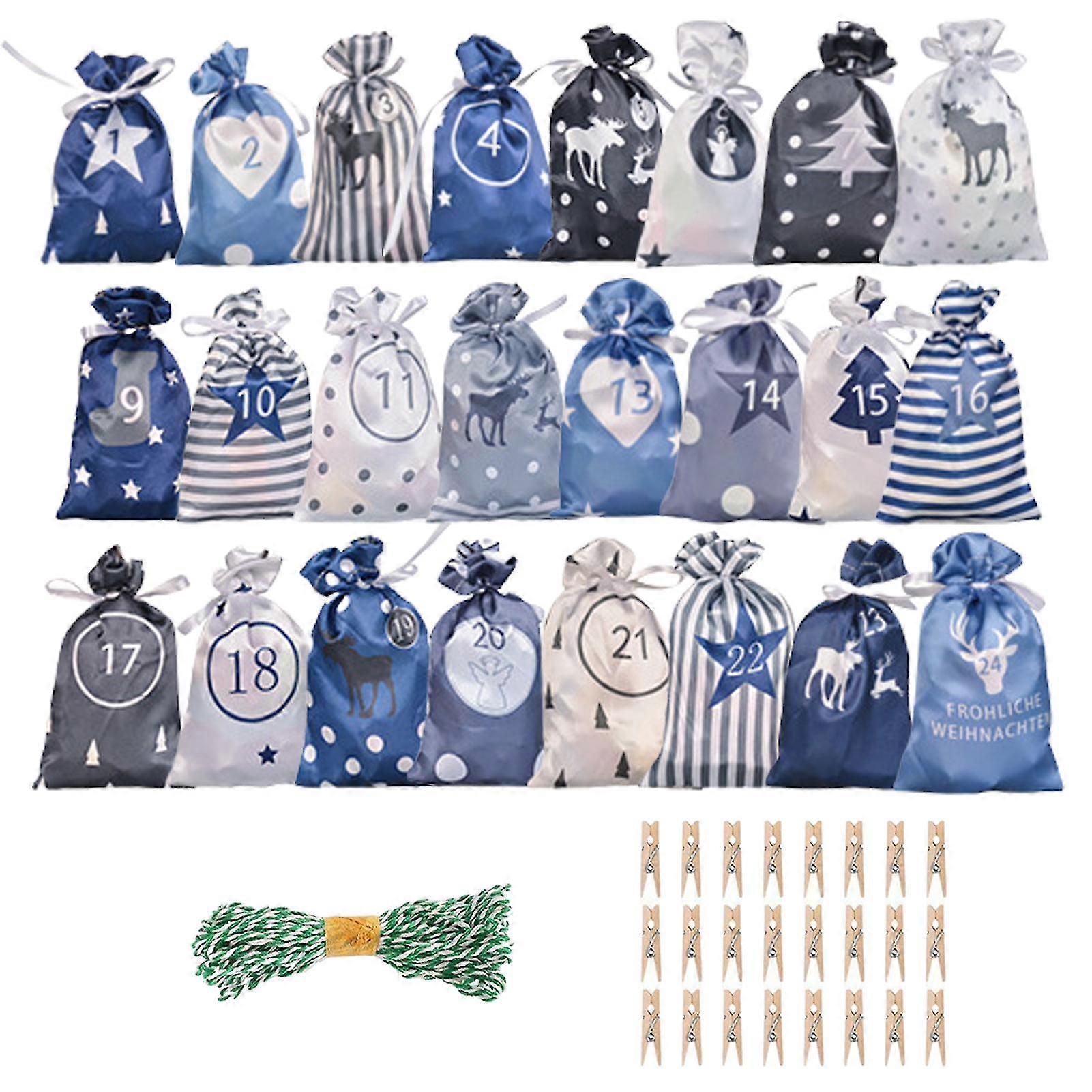 Christmas Advent Calendar Bag Countdown 24 Days Hanging Advent Calendar Bags 24 Days Countdown Hanging Bags Gift Bags Sacks Diy