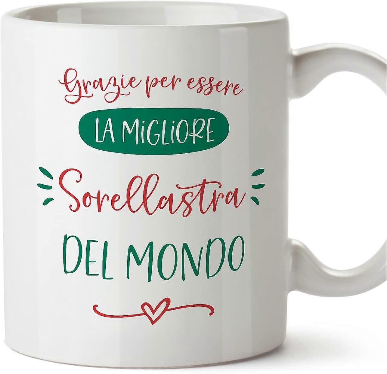 イタリアの義理の妹マグカップGrazie Migliore FAMIGLIA面白いギフトセラミック11オンスマグ