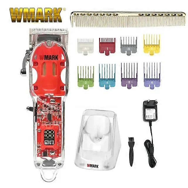 New Wmark Ng-407 With Charge Stand Transparent Style Professional Rechargeable Clipper Cord & Cordless Hair Trimmer