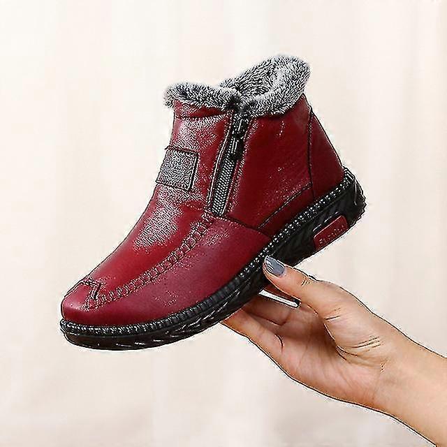 Bottes en coton zippées pour femmes 2022 hiver imperméable Rex Rabbit Fourrure Tissu chaud Plus velours Mère Cott