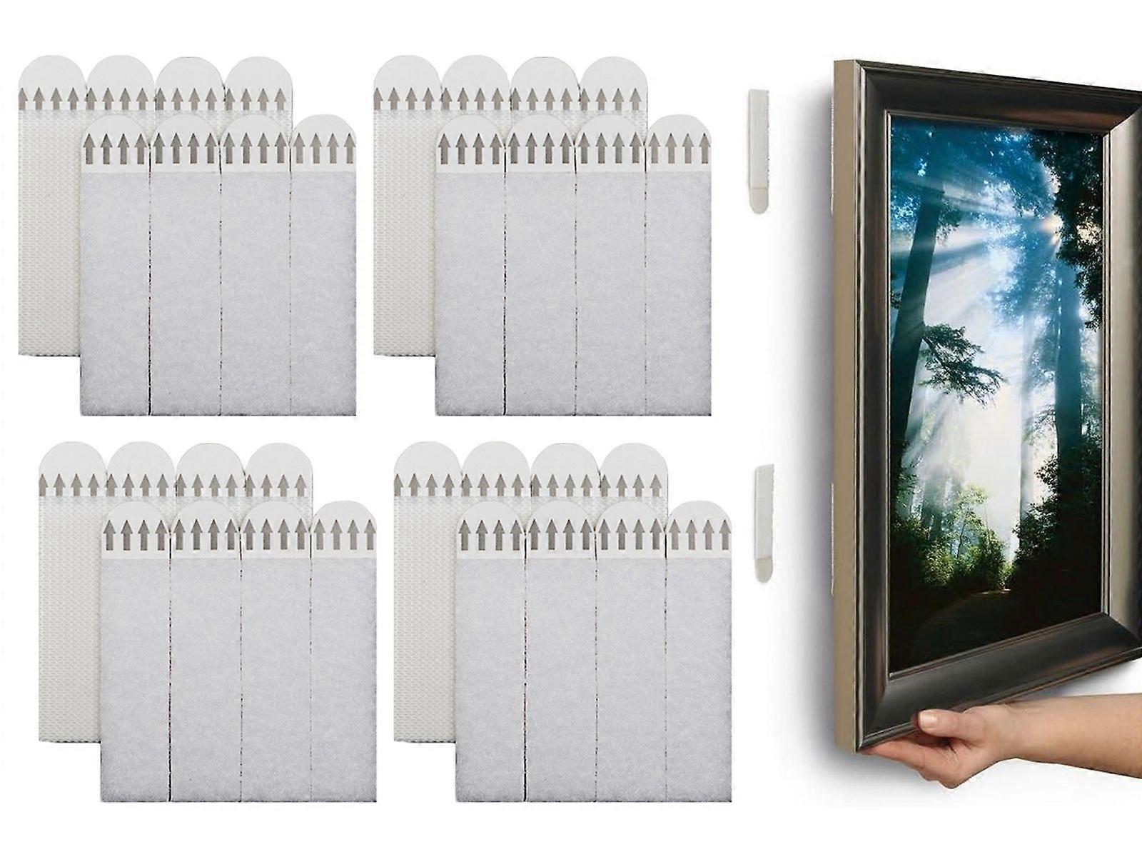 48 Pairs Adhesive Picture Hanging Strips Hook and Loop Tape Poster Frame Hanger