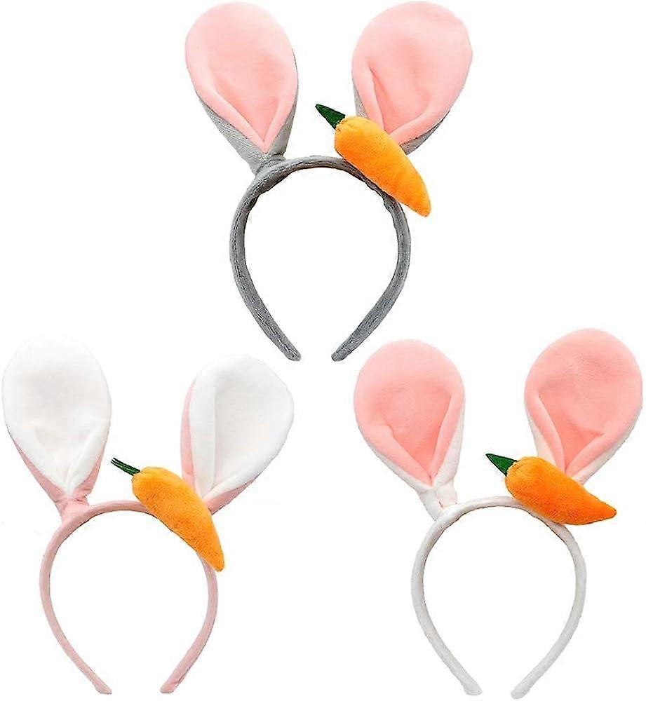 ZK-3pcs Easter Decorative Carrot Bunny Ears Headbands