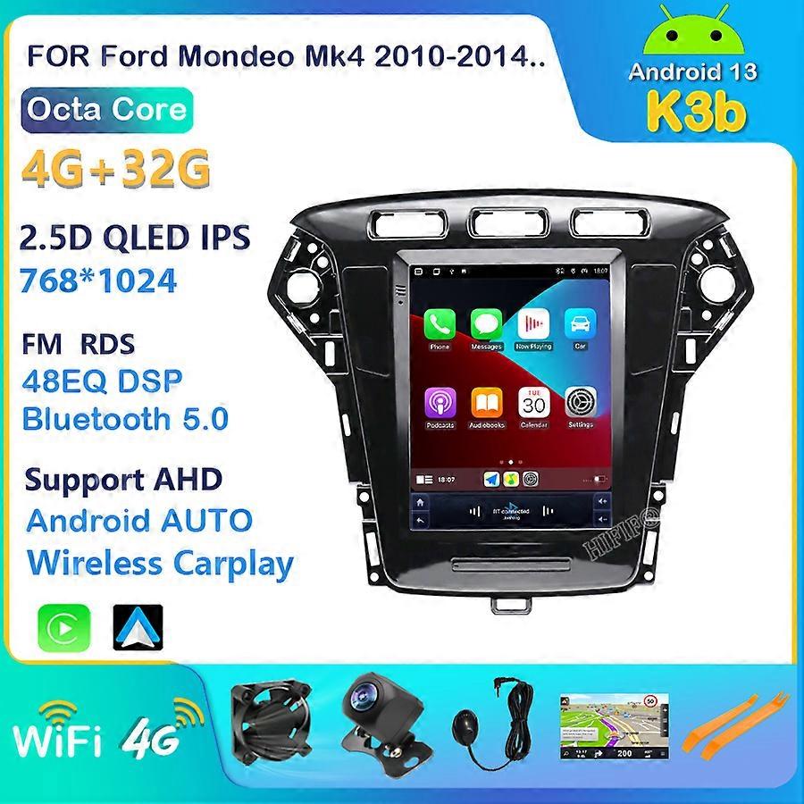 Android Tesla Style Car GPS Navigation For Ford Mondeo 2011-2015 Auto Radio Stereo Multimedia Player With Bluetooth WiFi Mirror