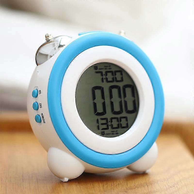 Loud Bed Alarm Clock, Alarm Clocks For Heavy Sleepers Or Hearing Impaired, Dull Alarm Clock With Adjustable Dimmer And Volume, Snooze, Blue