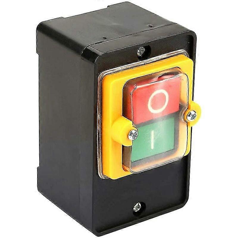 Button Switch Motor Start And Stop Switch Ac220v/380v 10a Waterproof On/off Button Two Buttons With Dust Box Holder