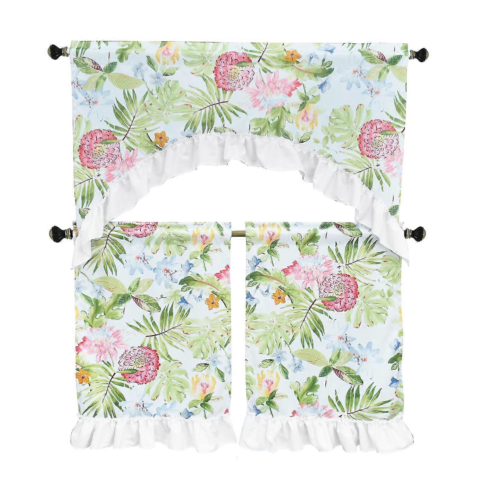 Short Kitchen Curtain With Small Lace Curtain Set