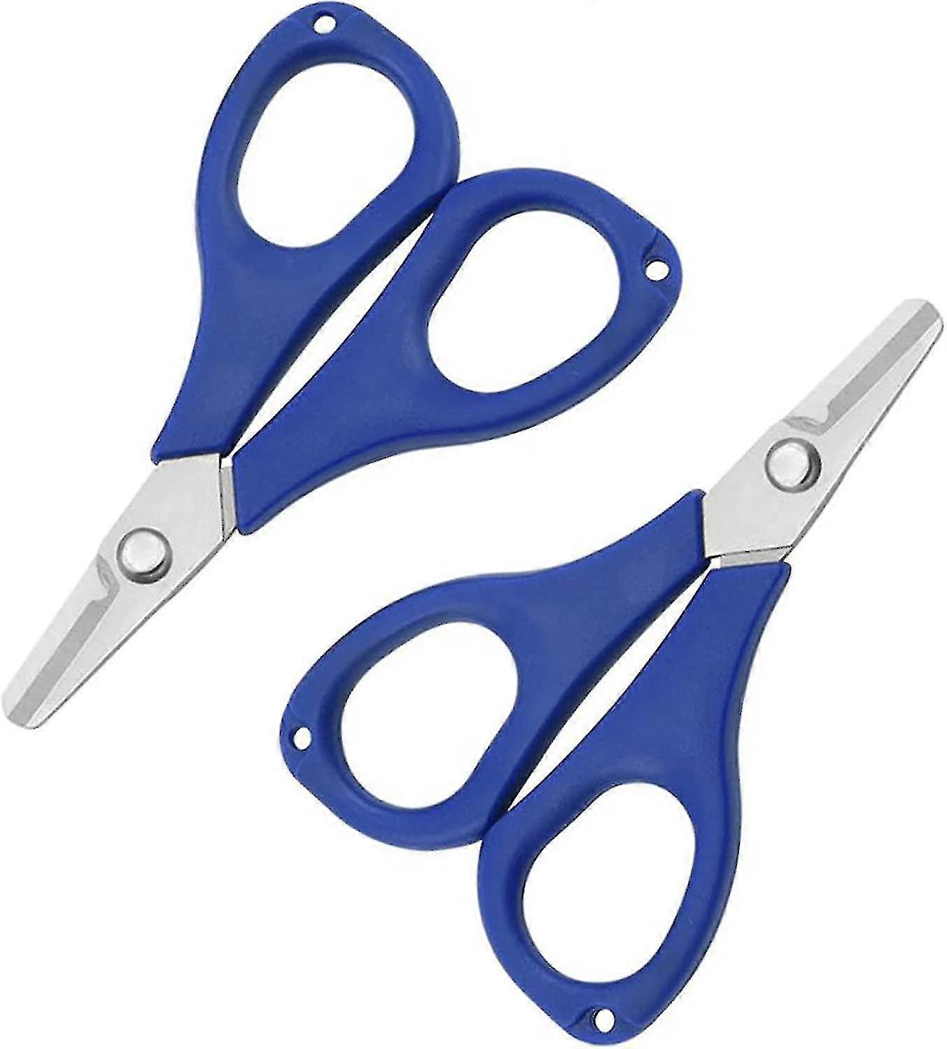 Fishing Scissors Stainless Steel Heavy Duty Shears Multi-purpose Scissors For Fishing Line And Copper Wire 2pcsblue