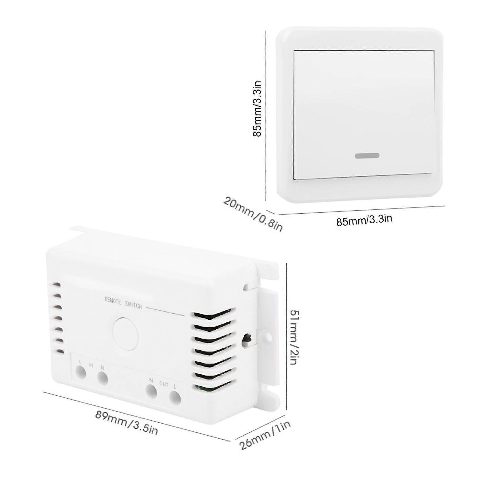 433MHz Wireless Switch Remote Control Double Control Panel Relay Transmitter AC85