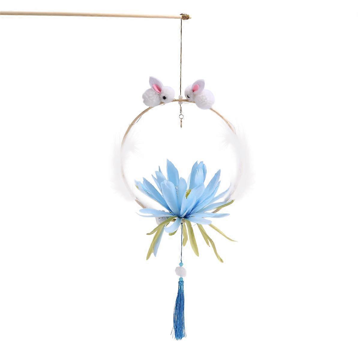 Chinese Traditional Lantern DIY Mid Autumn Festival Lantern Material Set Handmade Lanterns Blue