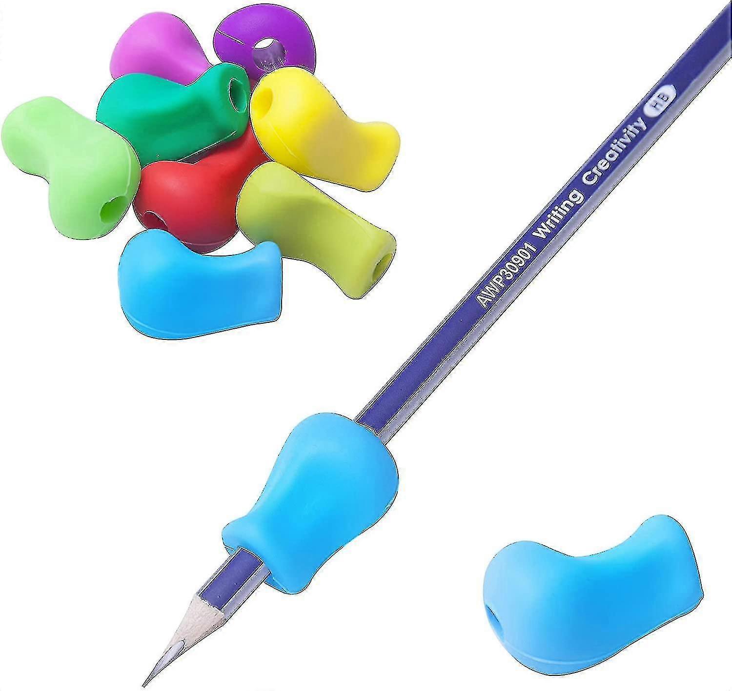 Pencil Grips, 10 Pieces Universal Ergonomic Writing Aid Silicone Pencil Grips For Right Or Left Hand