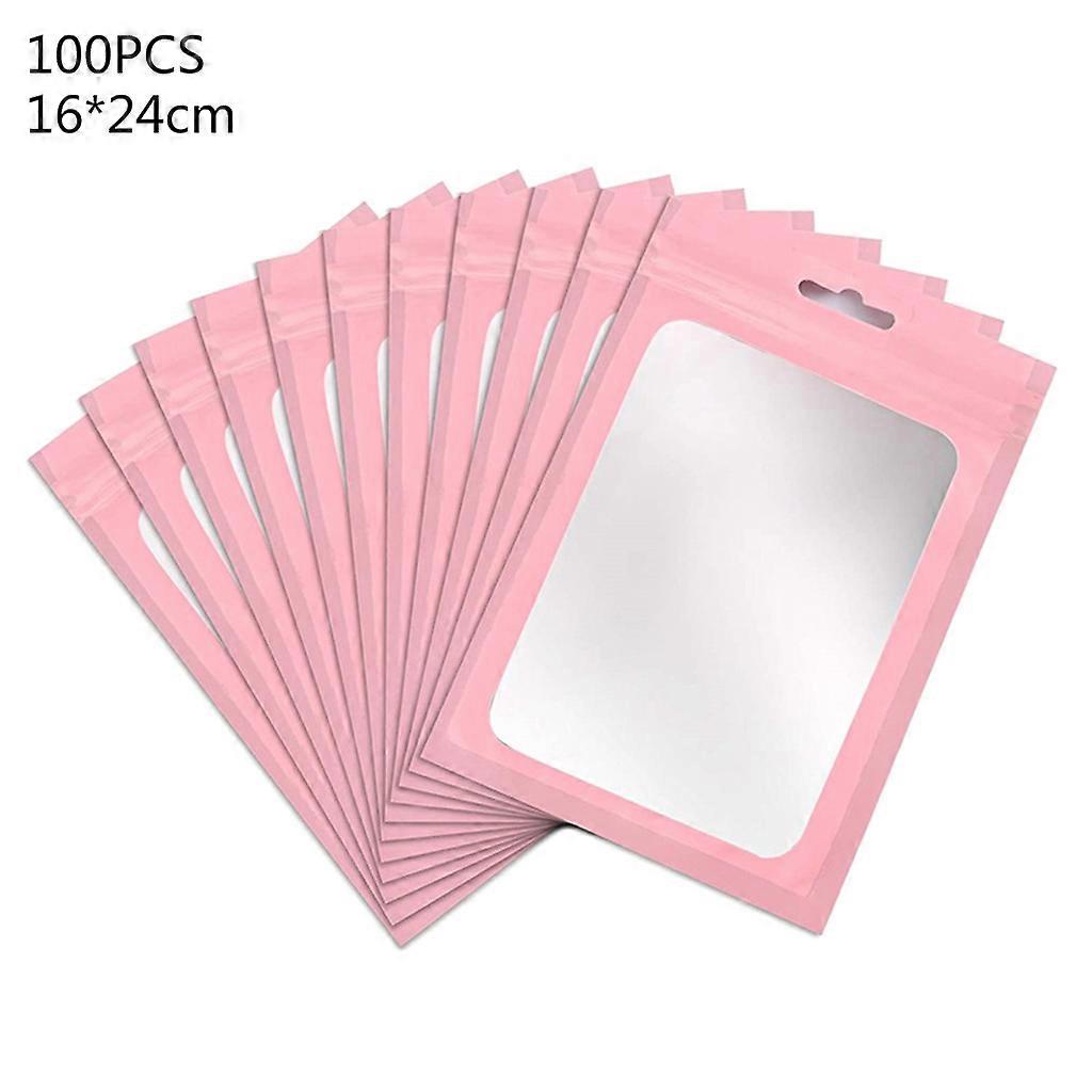 100pcs Resealable Flat Ziplock Candy Bag Reusable Food Snacks Waterproof Pouch