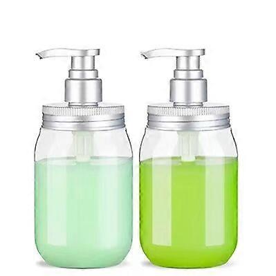 2 pcs (450ML X 2) Dispenser Bottle with Pump Soap Dispenser/Refillable Pump Bottles Lotion and Soap Dispensers