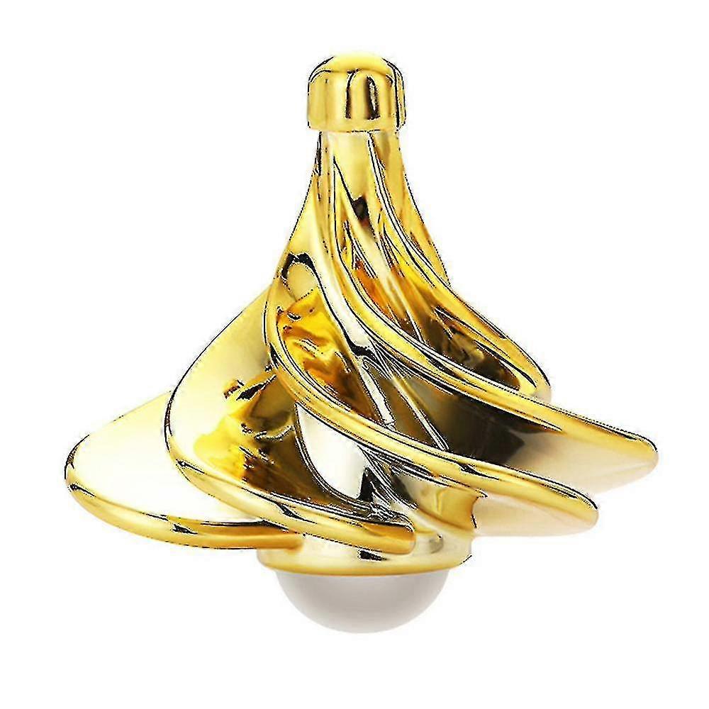 Wind Gyro Spinning Top, Decompression Gyro Wind Blow Turn Gyro Desktop-colorgold