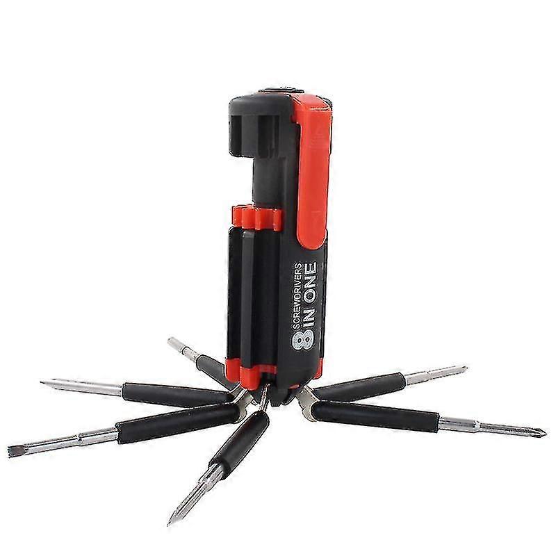 Tools Multifunction Screwdriver 8 In 1, Black And Red Needles