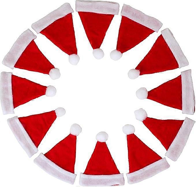 Mini Felt Santa Hats, Red, 12-Pack
