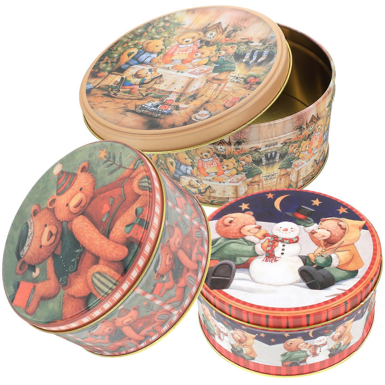 2pcs Iron Cookie Storage Boxes Candy Containers Candy Storage Cases Biscuits Boxes Gift Packing Boxes