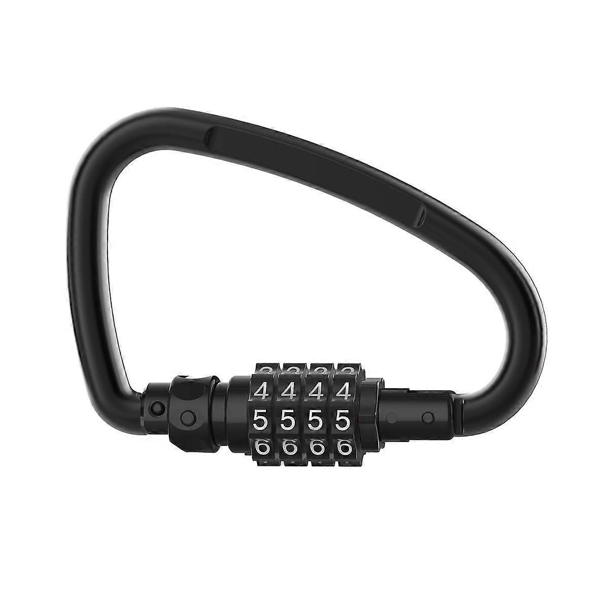Mousqueton robuste à 4 chiffres, cadenas à code en forme de D pour câble de sécurité à boucle pour vélo