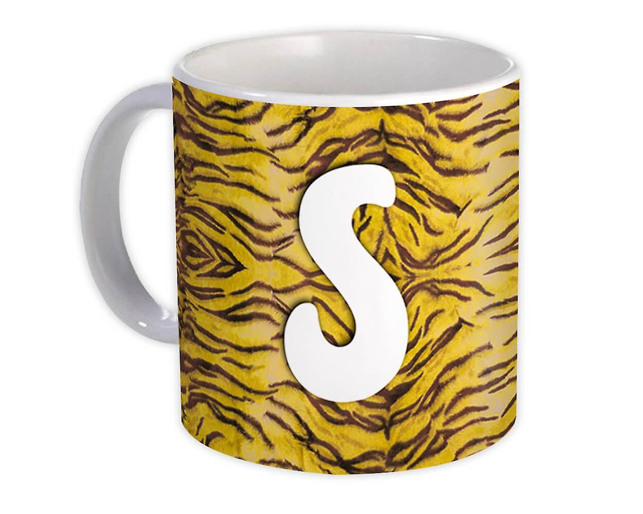 Gift Mug: Monogram Letter S Tiger