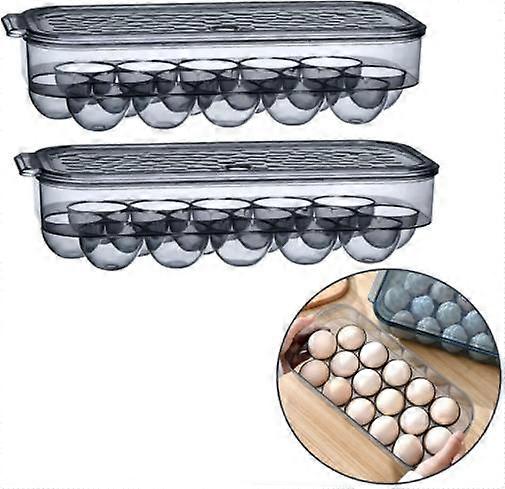 Refrigerator Egg Storage Box - Stackable BPA-free Transparent Egg Container with Lid and Handle