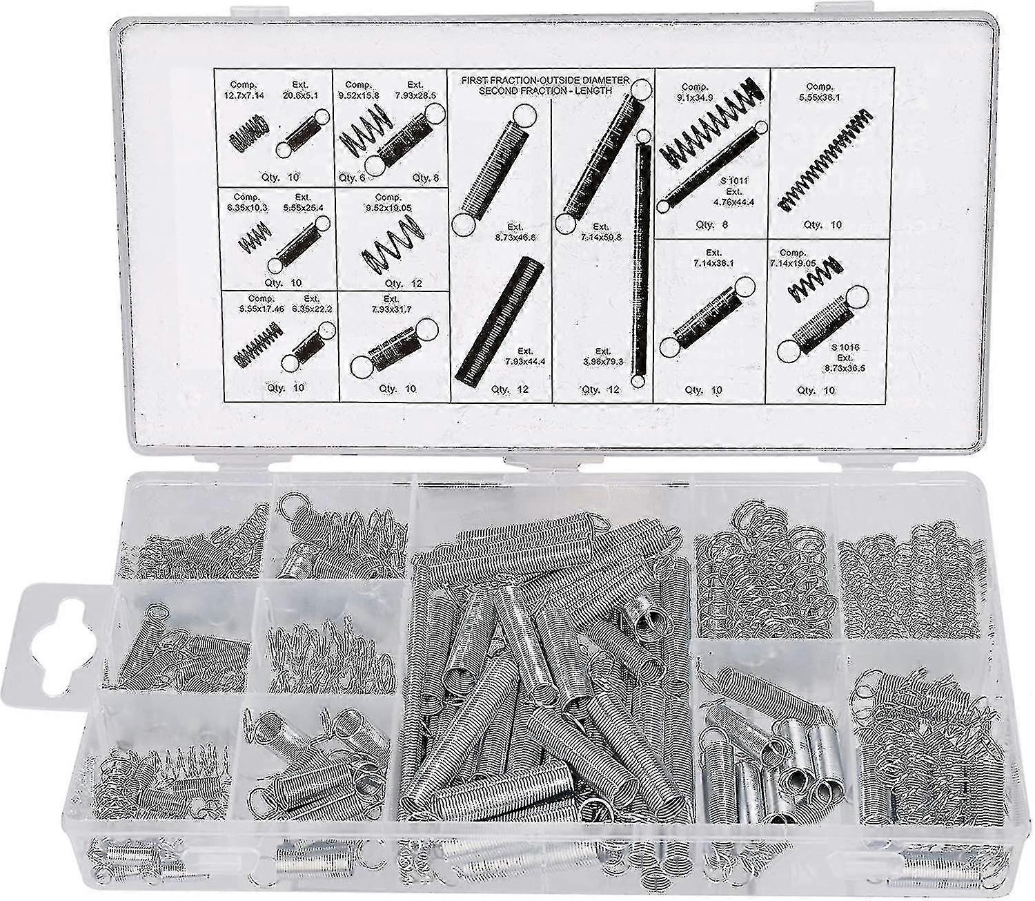Assortment Of Compression And Extension Springs 20 Sizes Small Assorted Galvanized Steel Springs 200 Pieces High Quality