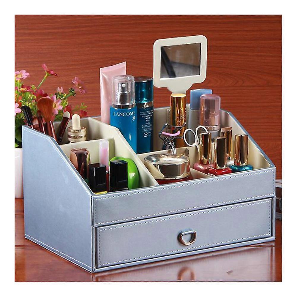 Pearly Lustre Leather Mirror Comestics Storage Box