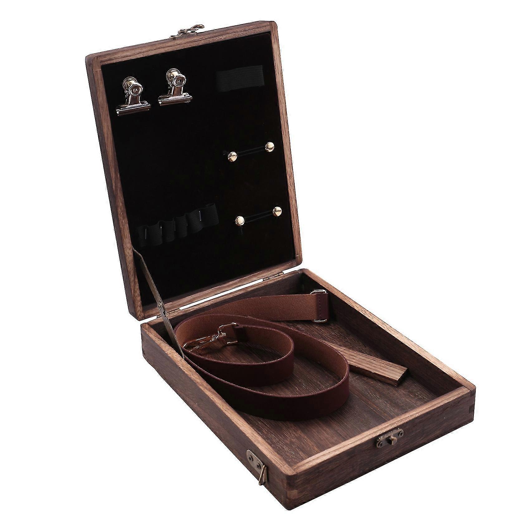 Writers Messenger Wood Box, Wooden Box With Hinged Lid Shoulder Bag, With Lid Latch Outdoor Sketchi