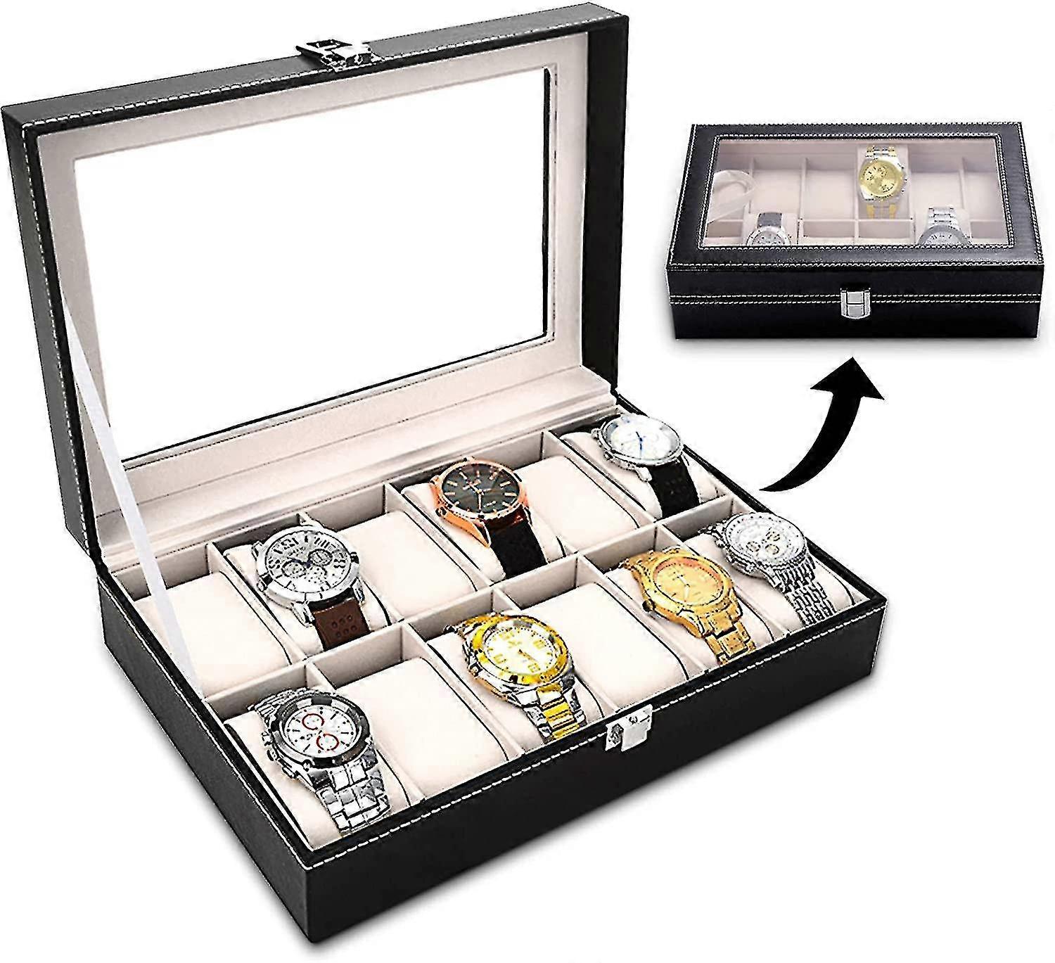 Watch Box, Watch Display Stand, Watch Box, Watch Box With 12 Slots, Storage
