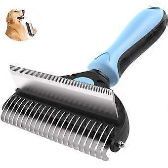 Haustiere Hund Katze Bürste, langhaarige Hundebürste, Reinigungsbürste für Hunde und Katzen entfernen überschüssige und abgestorbene Haare bequem und sicher (2 in 1)