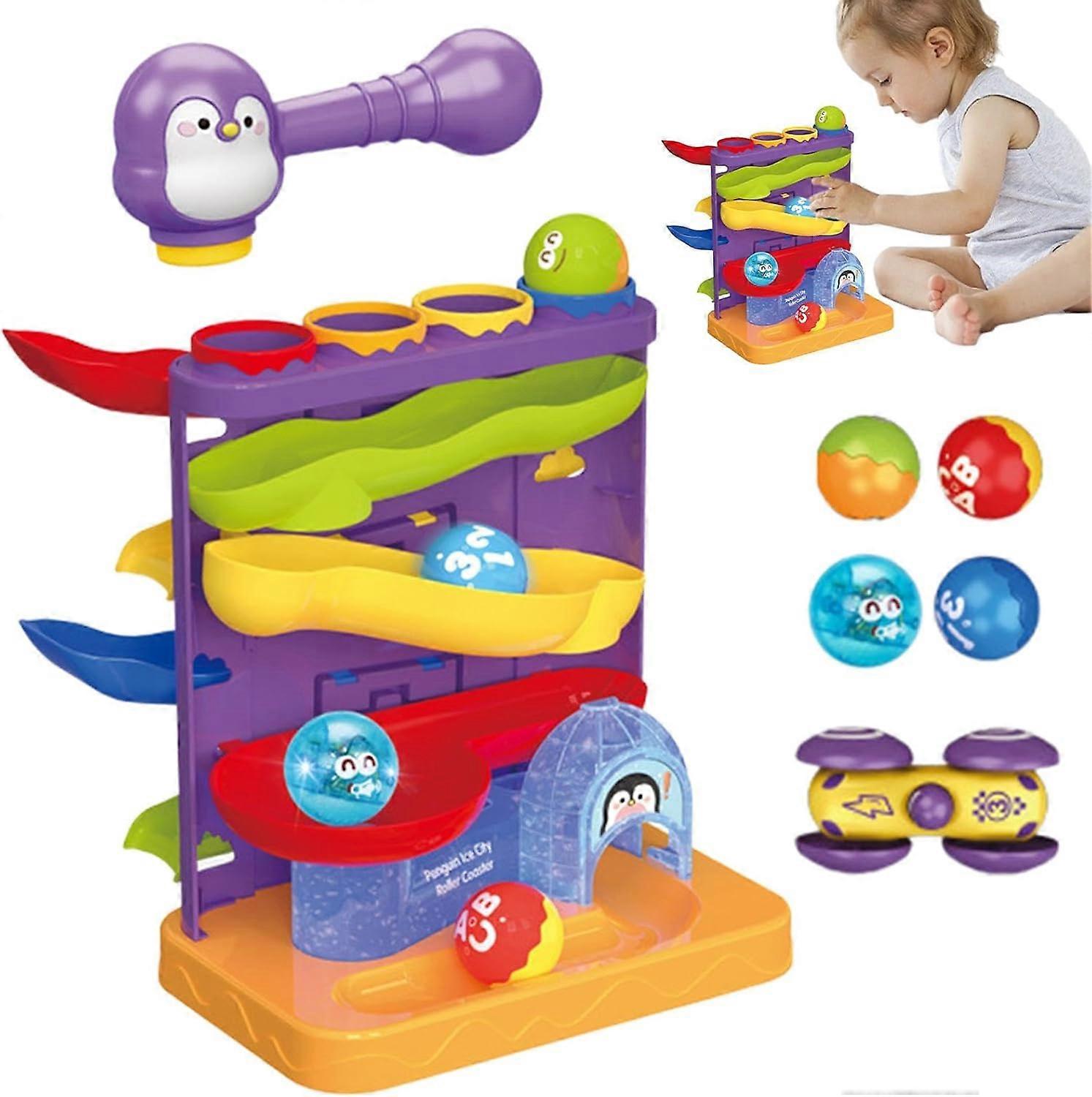 Ramp Racer2 in 1 Pound a Ball Toys & Ramp Track - Educational Early Developmental Playset, Interactive Learning Toy for Kids Aged 1-3