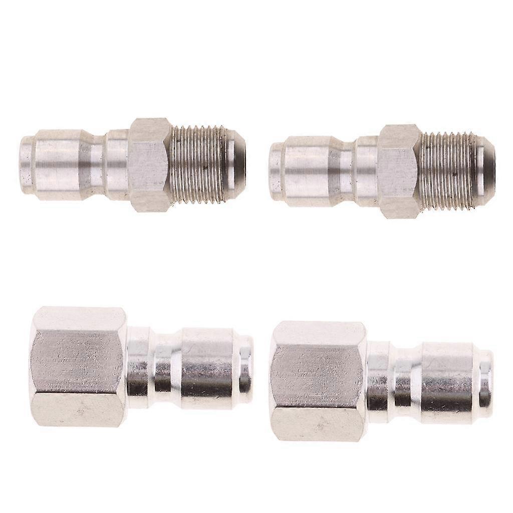 4pcs Fit 3/8inch Pneumatic Stainless Steen Quick Coupler Adapter