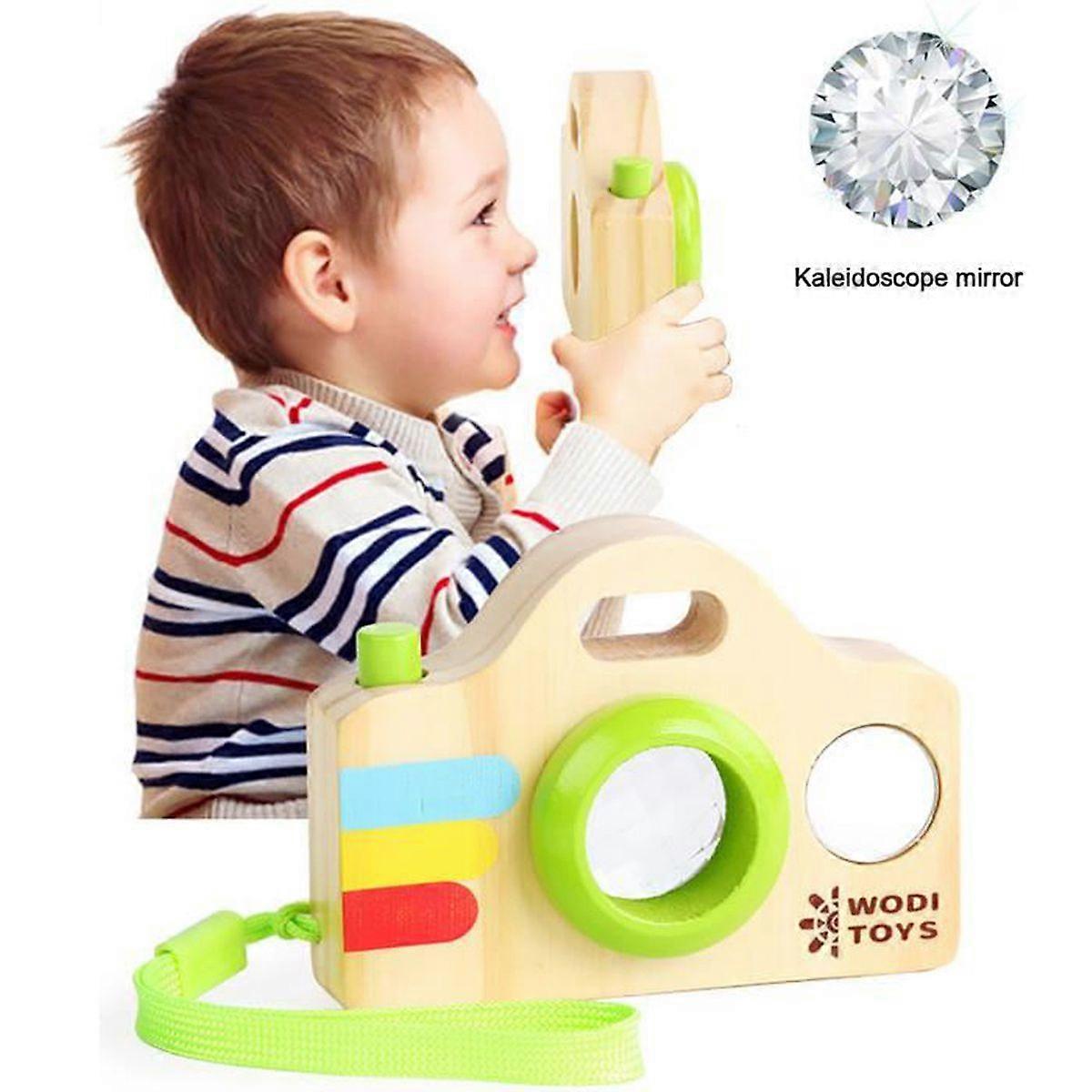 Kids Wooden Kaleidoscope Toy Camera With Educational SLR Design