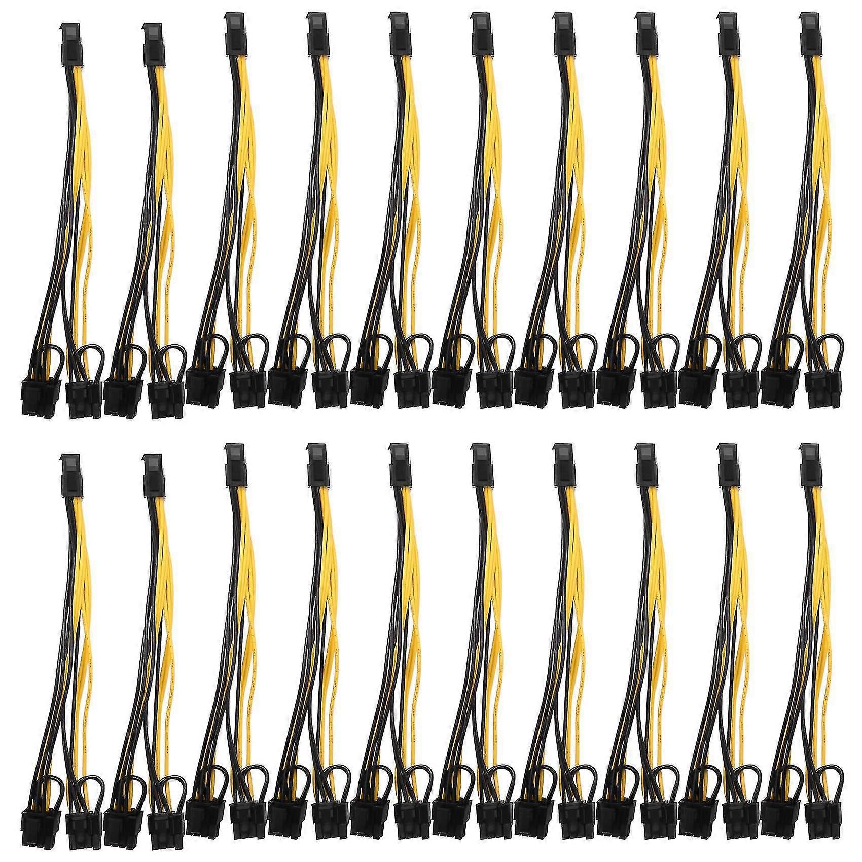20 Pcs Pci Express Power Adapter Gpu Vga Y-splitter Extension Cable