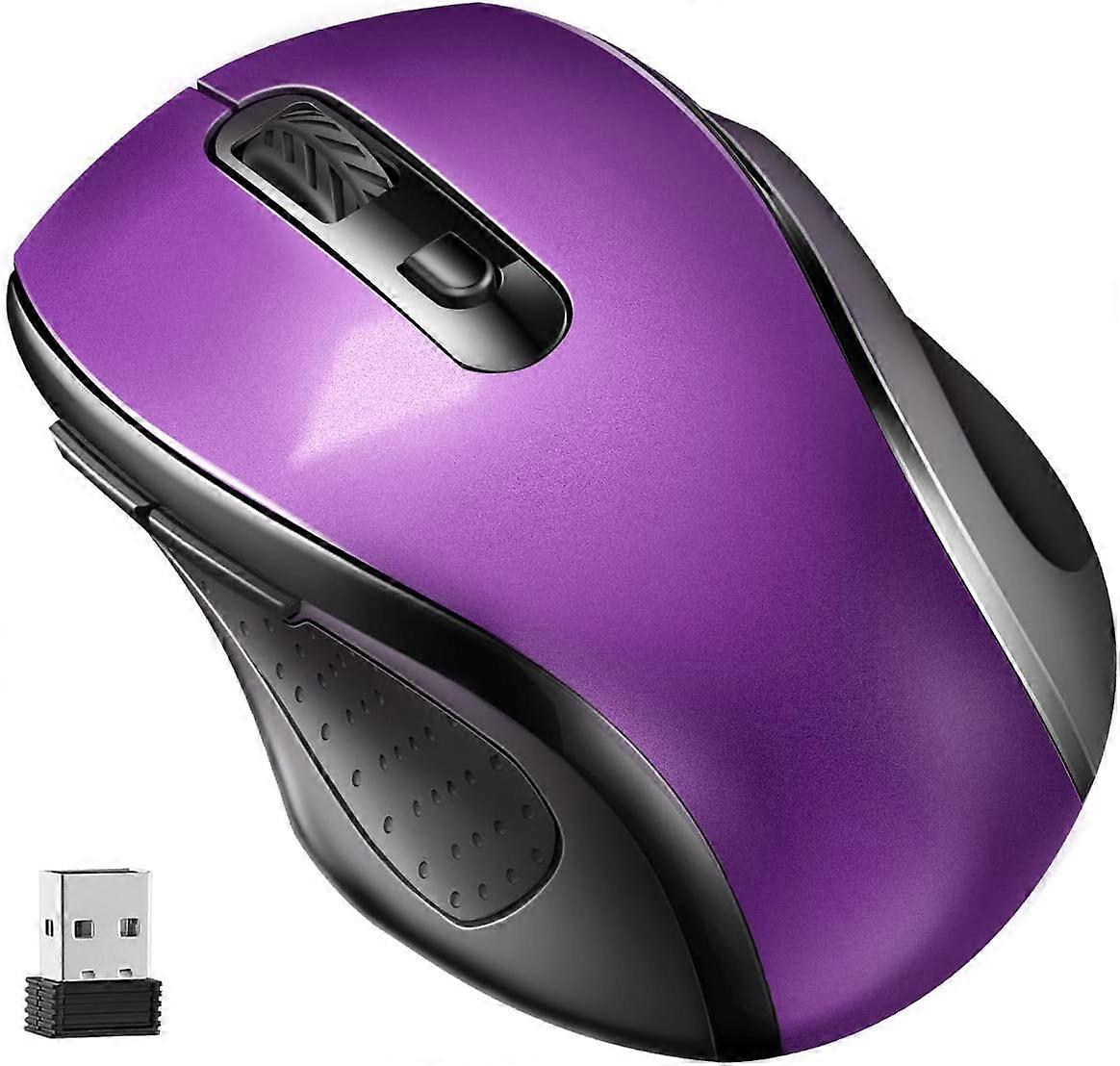 Wireless Mouse, 2.4G Wireless Mouse Portable Mice with Nano Receiver, for Laptop,Notebook (Purple)