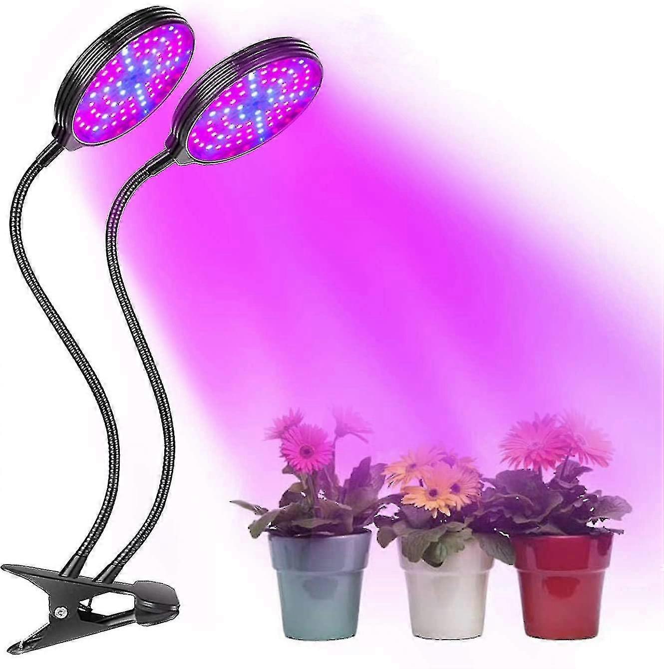 Plant Light, 2 Head 78 Led Grow Light, 30w 360 Full Spectrum Horticultural Grow Light With 3 Brightness Modes And Auto Timing
