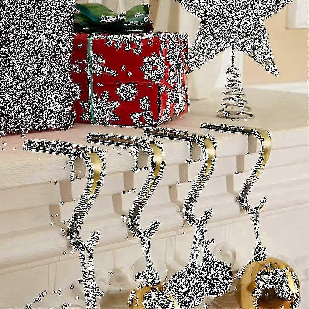 Christmas Stocking Holders Metal Fireplace Stocking Hook (2 Pcs)