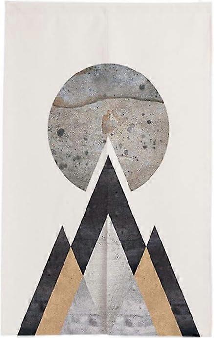 Noren Geometric Doorway Curtain Tapestry (Μαύρα βουνά, 33,5 ίντσες x 59 ίντσες)