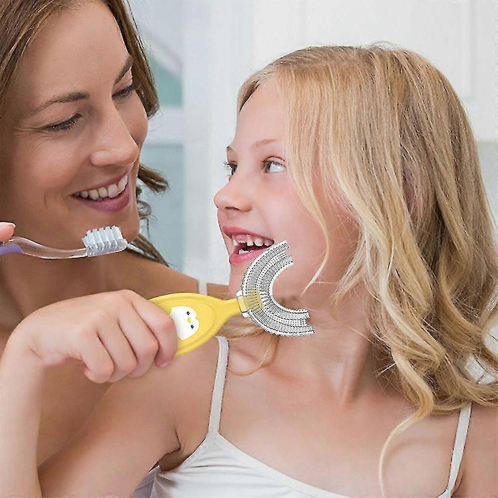 Children Soft U-shape 360 Thorough Cleansing Toothbrush For Ages 2~12 Years