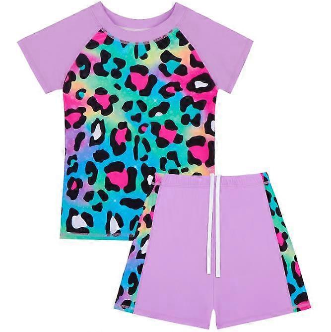 Girls Swimsuit Two Piece Protective Rash Guard Set 3-12 Years